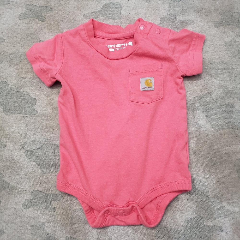 Carhartt Bodysuit Baby Girl 3M Pink Short Sleeve
